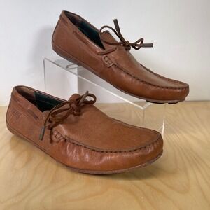Velez Mens Leather Driving Moccasins Brown Slip On Loafers Casual Shoes‎